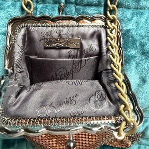 Whiting & Davis Rose Gold Mesh Clutch